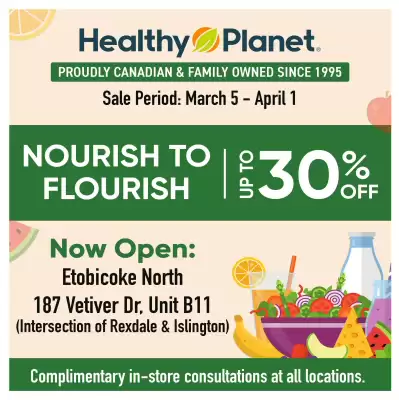 Healthy Planet flyer (valid until 1-04)
