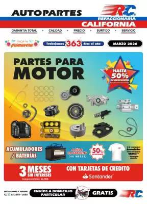 Catálogo Refaccionaria California (válido hasta 31-03)