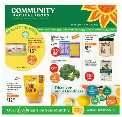 Community Natural Foods flyer (valid until 1-04)