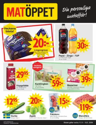 Matöppet reklamblad