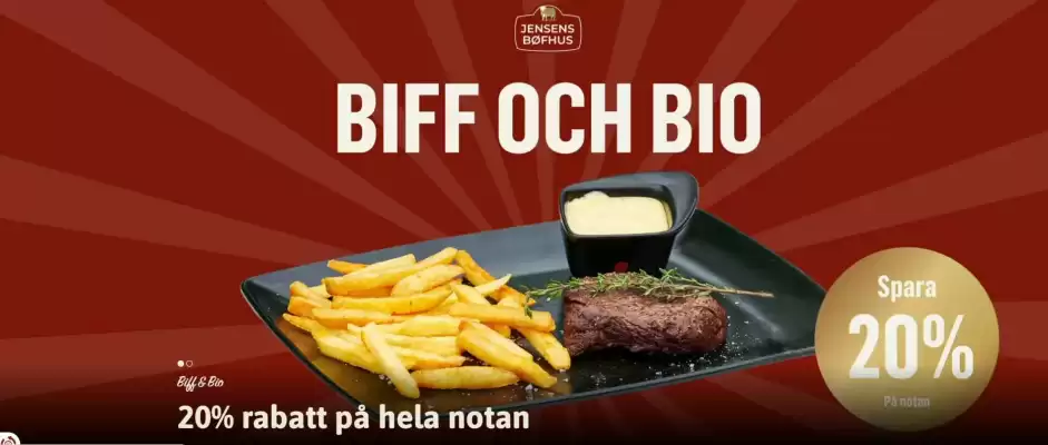 Jensen's Bøfhus reklamblad (giltig till och med 19-03)