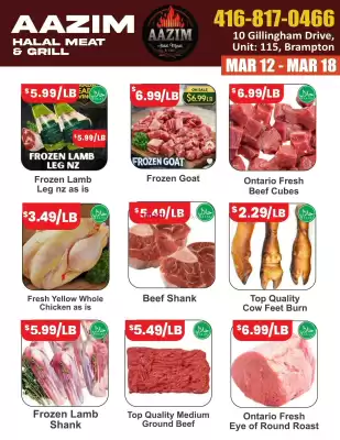 Aazim Halal Meat & Grill flyer (valid until 18-03)