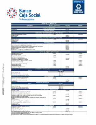 Catálogo Banco Caja Social (válido hasta 31-12)