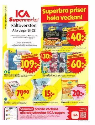 ICA Supermarket reklamblad (giltig till och med 22-03)