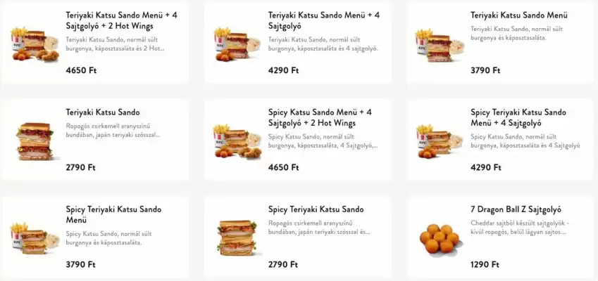 KFC akciós újság (érvényes eddig: 10-04)