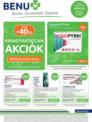 Benu Gyógyszertárak (érvényes eddig: 30-04)