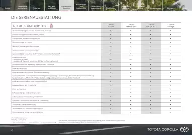 Toyota Flugblatt | Corolla Seite 13