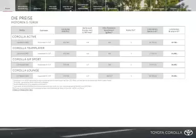 Toyota Flugblatt | Corolla Seite 2