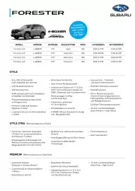 Subaru Flugblatt | Forester Seite 1