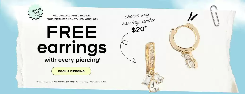 Claire's (valable jusqu'au 30-04)