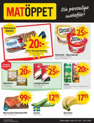 Matöppet reklamblad (giltig till och med 20-04)