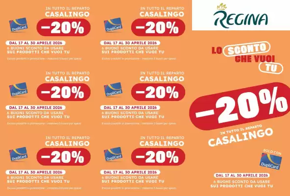 Regina (valido fino al 30-04)