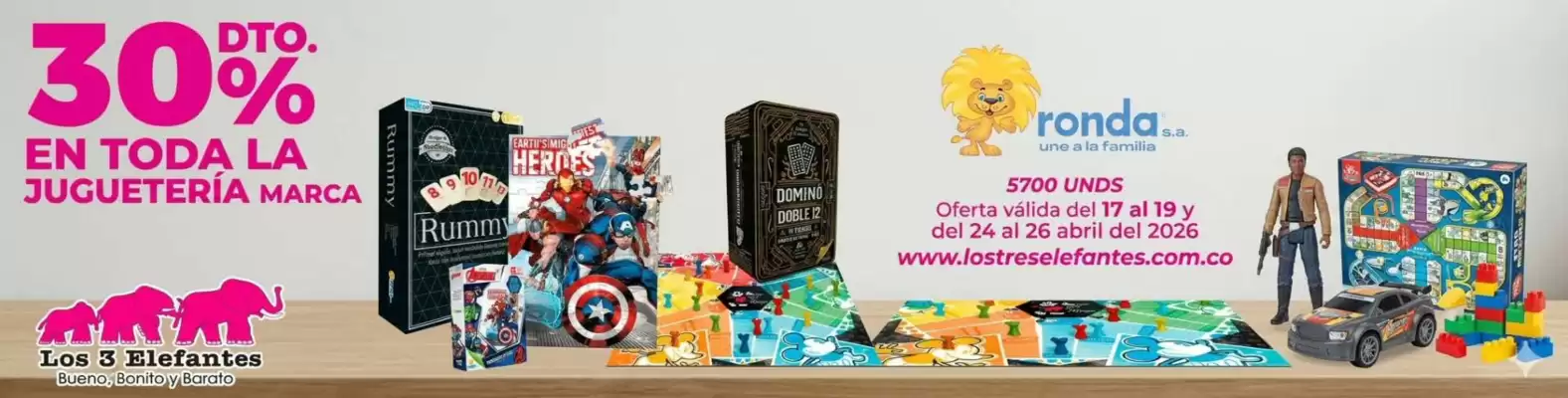 Los Tres Elefantes (válido hasta 26-04)