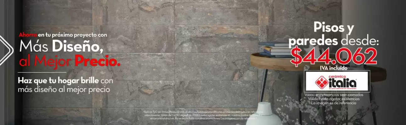 Cerámica Italia (válido hasta 30-04)