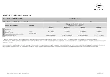Opel Flugblatt | Combo Seite 2