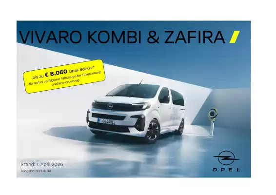 Opel | Vivaro Kombi & Zafira (gültig bis 30-06)