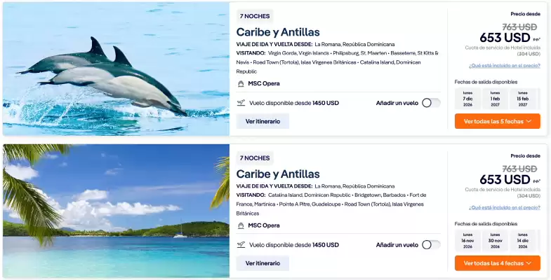 MSC Cruceros (válido hasta 1-05)