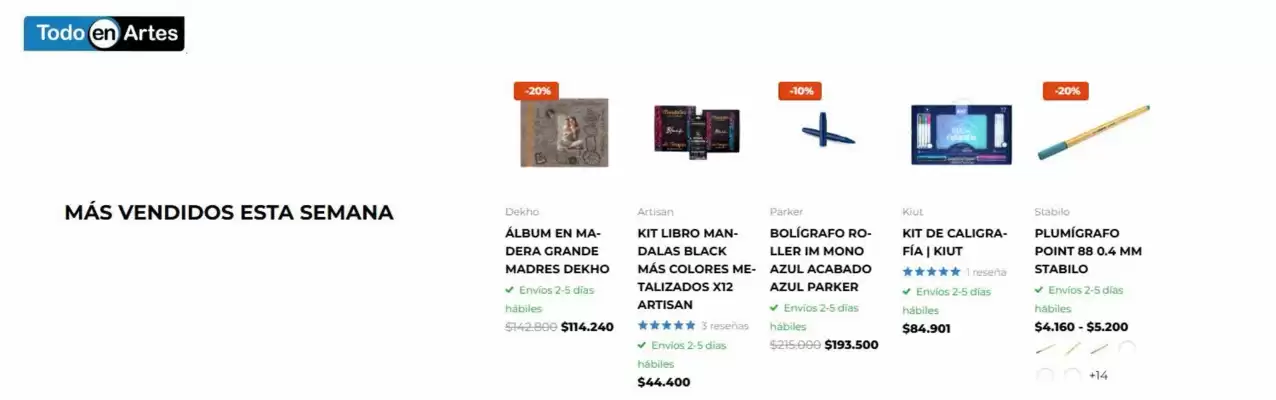 Todo en Artes (válido hasta 3-05)