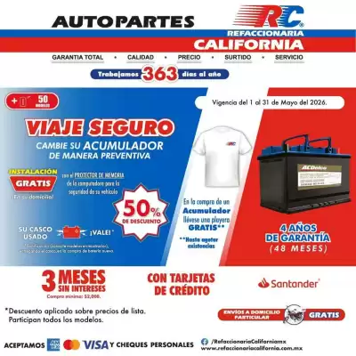 Refaccionaria California (válido hasta 31-05)