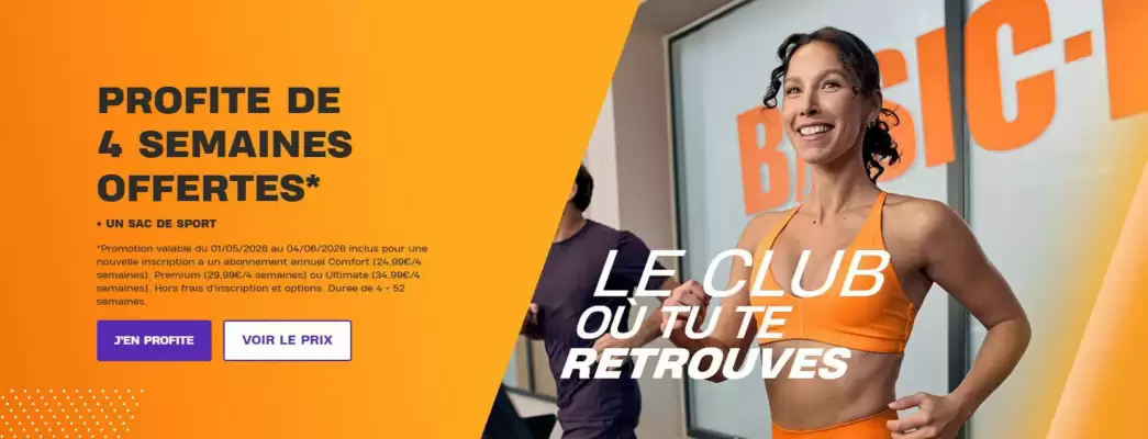 Basic-Fit (valable jusqu'au 4-06)