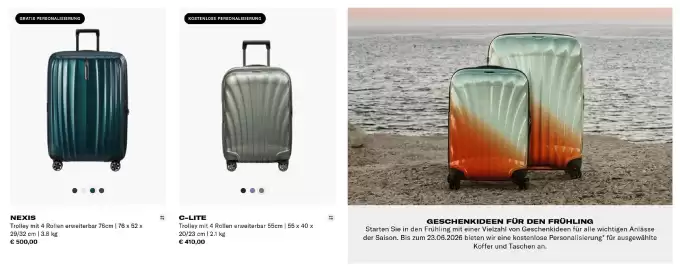 Samsonite Flugblatt Seite 1
