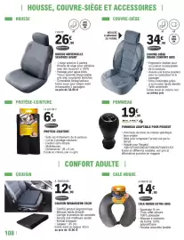 Catalogue E.Leclerc L'Auto page 108: PROTÈGE-CEINTURE €6,90, COUVRE-SIÈGE GRAND CONFORT GRIS €34,90