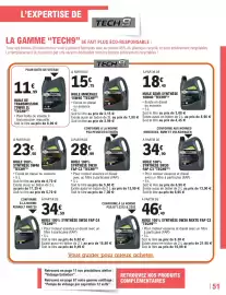 Catalogue E.Leclerc L'Auto page 51: HUILE DE TRANSMISSION 75W80 2L TECH9 €11,99, HUILE SEMI-SYNTHÈSE 10W40 TECH9 €18,40