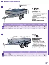 Catalogue E.Leclerc L'Auto page 97: REMORQUE RA 250 EVO €1.299,00, REMORQUE REMORQUE RB 250 €1.299,00