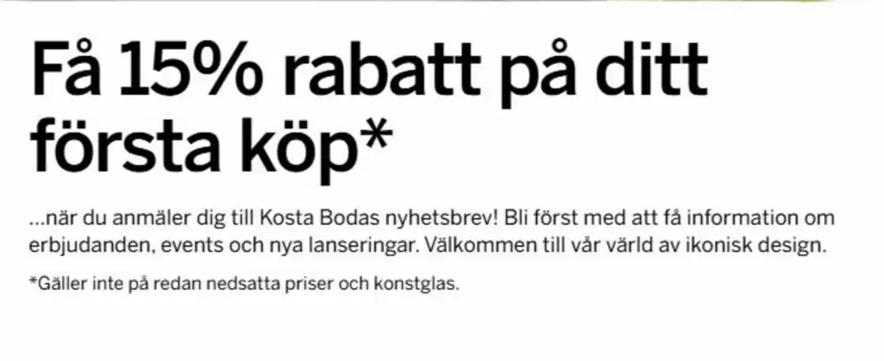 Kosta Boda (giltig till och med 30-06)