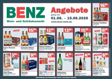 Benz Getränke Prospekt Seite 1