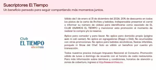 Catálogo Archie's Pizza Página 1
