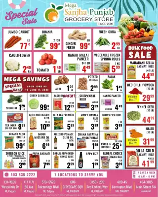 Mega Sanjha Punjab Grocery Store flyer (valid until 11-06)