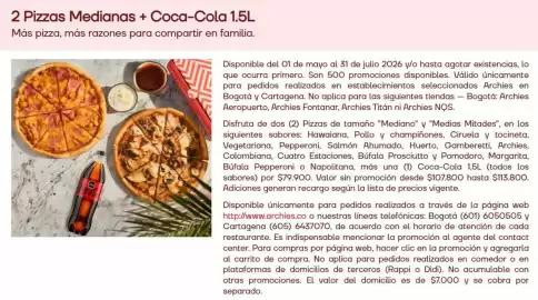 Catálogo Archie's Pizza Página 1