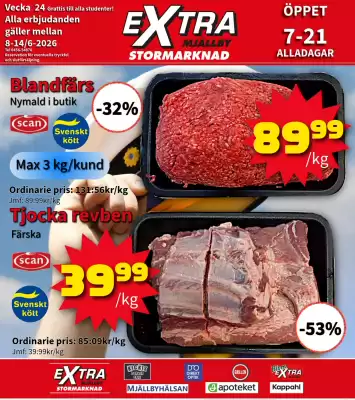 Extra Mjällby Stormarknad reklamblad (giltig till och med 14-06)