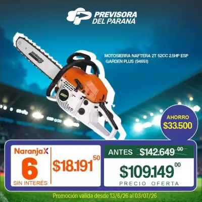 Previsora del Paraná (válido hasta 26-06)