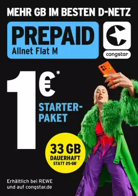 REWE | Congstar: STARTER-PAKET FÜR 1 €! (gültig bis 28-06)