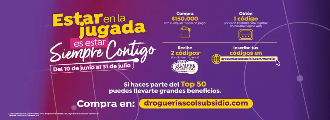 Droguerías Colsubsidio (válido hasta 31-07)