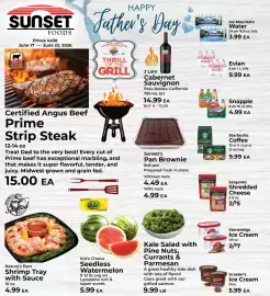 Sunset Foods weekly ad week 25 Page 1