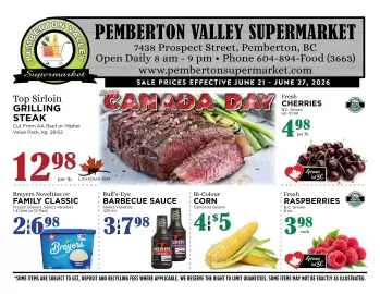 Pemberton Valley Supermarket flyer week 26 Page 1