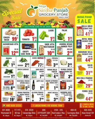 Mega Sanjha Punjab Grocery Store flyer (valid until 25-06)