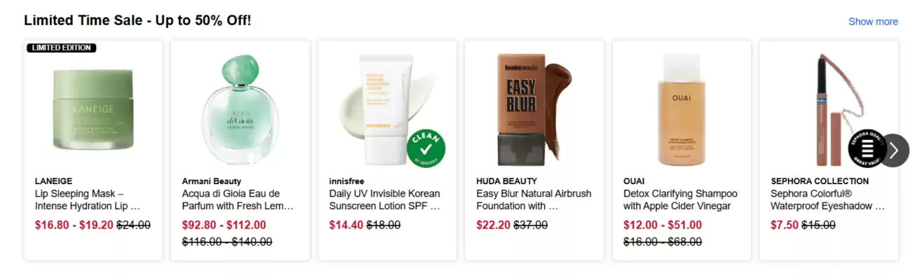 Sephora (valid until 29-06)