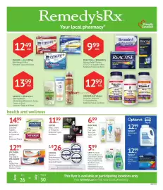 Remedy's RX flyer Page 1