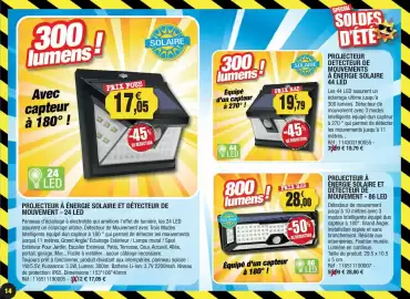 Catalogue Outiror page 14: Projecteur à énergie solaire et détecteur de mouvement - 24 led €17,05