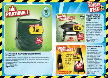 Catalogue Outiror page 15: SAC À DÉCHETS DE JARDIN d'une contenance €7,00, Brasero rond de jardin hauteur x diametre €60,00