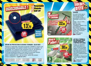 Catalogue Outiror page 16: Tariere €23,00, Lot de 3 tunnels de forcage pour votre potager bien à l'abri ! €30,59