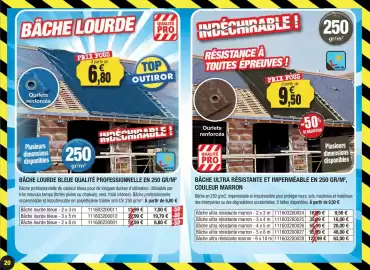 Catalogue Outiror page 20: Bâche lourde bleu qualite professionelle en 250 gr/m €6,80