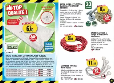 Catalogue Outiror page 21: KIT DE 30 OEILLETS SPÉCIAL BÂCHES, AVEC EMBOUT PERCEUR €9,00