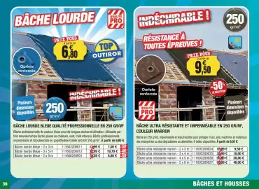 Catalogue Outiror page 36: Bâche lourde blue qualite professionelle €6,80