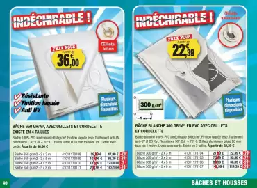 Catalogue Outiror page 40: Bâche blanche 300 gr/m² en pvc avec oeillets et cordelette €22,39