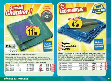 Catalogue Outiror page 41: Bâche chantier 6 tailles au choix €11,99